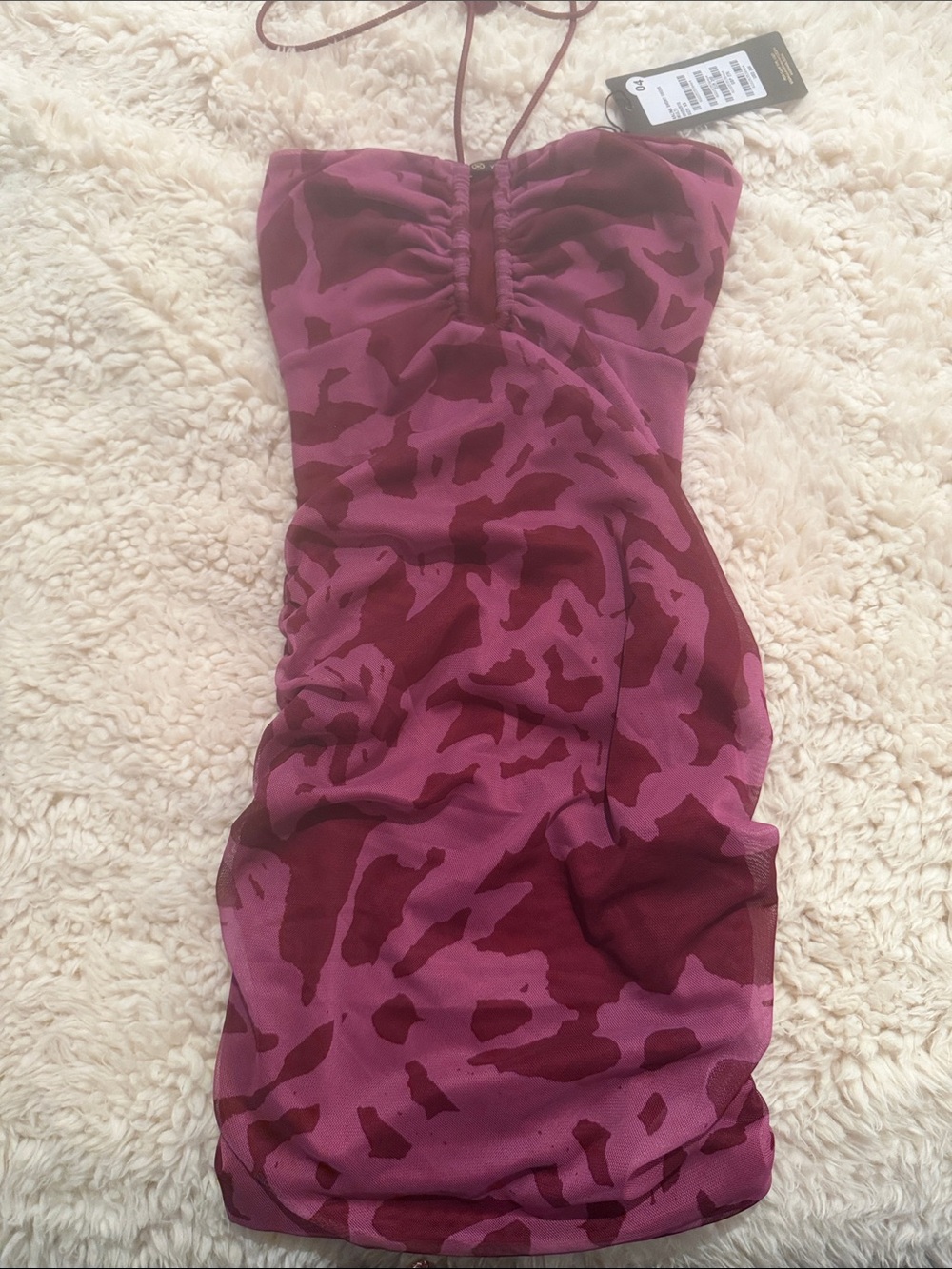 Strapless Pink Camo Bodycon Mini Dress - Unbranded